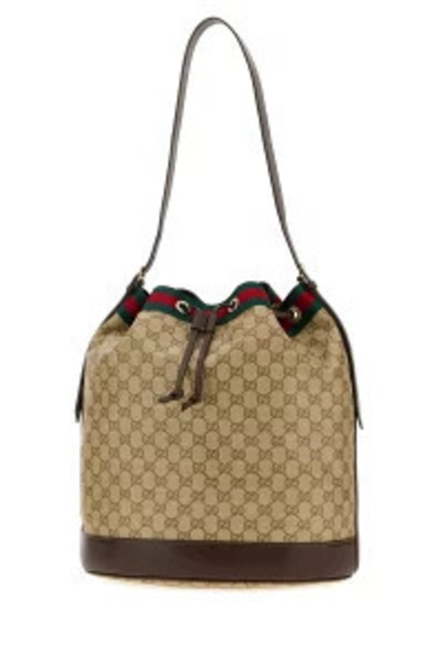 Gucci Handbag Bucket Canvas Bag GG Shoulder Pouch Black